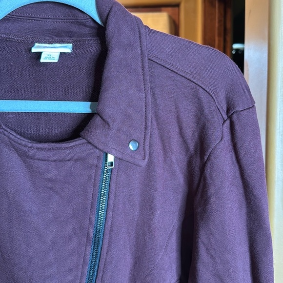 NWT LuLaRoe Presley Moto Maroon Burgundy Plum Jacket Asymmetrical Zipper Size XL - Picture 4 of 9